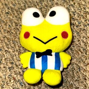 Keroppi by Sanrio Blue White Shirt Bow Tie 7” Plush